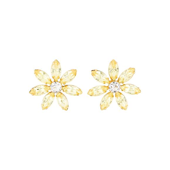 Jennifer Behr Crystal Drop Earrings - One Size Gold Tone - Picture 1 of 3